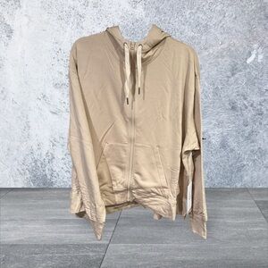 Calme by Johnny Was Tan Zip-Up Hoodie NWT